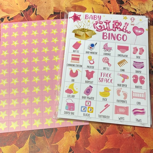 5for$10 Bingo Party Games 24 Players Baby Girl Shower Party Gender Reveal Party - Picture 1 of 6
